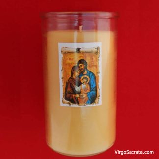 Bougie de dévotion de la Sainte Famille (cire d'abeille 100 % pure)