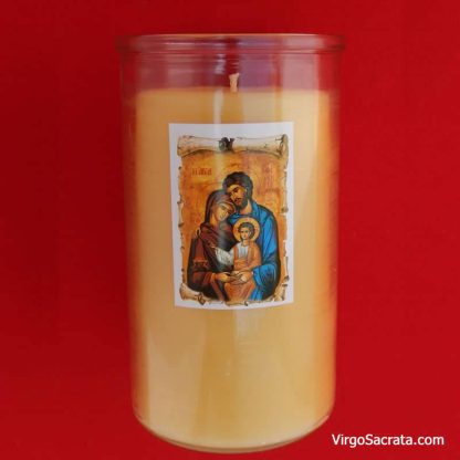 Bougie de dévotion de la Sainte Famille (cire d'abeille 100 % pure)