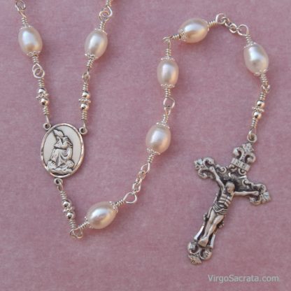 Our Lady of La Salette One Decade Sterling Silver Pearl Rosary - Image 3