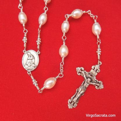 Our Lady of La Salette One Decade Sterling Silver Pearl Rosary - Image 2