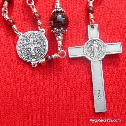 St-Benedict Garnet Rosary - Image 3