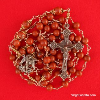 Chapelet Saint Michel Archange enveloppé de fil de fer en bronze