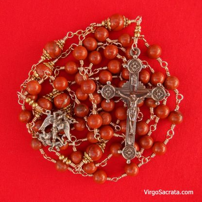 Chapelet Saint Michel Archange enveloppé de fil de fer en bronze