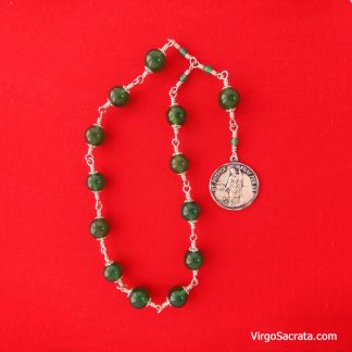 Chapelet de Saint Patrick en Argent Massif et Onyx Vert