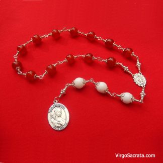 Chapelet de la petite couronne de Sainte Philomène en argent sterling