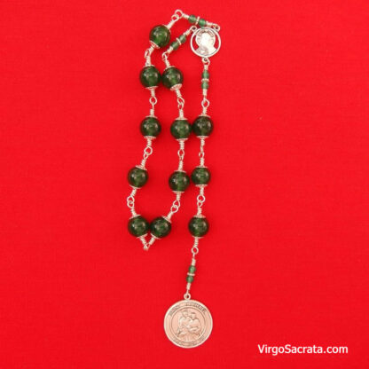 Green Onyx St Raphael Chaplet in Sterling Silver – Image 2