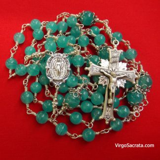 Chapelet en argent sterling avec pierres précieuses d'amazonite