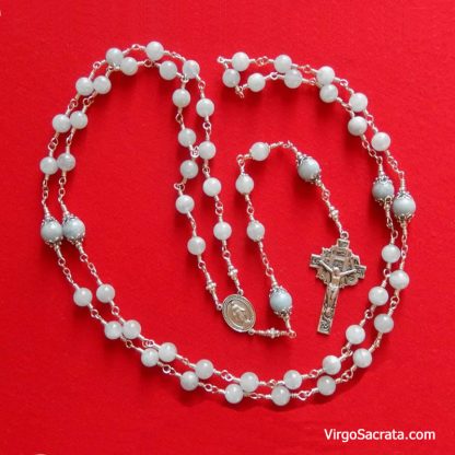 Aquamarine Gemstone Sterling Silver Rosary - Image 2