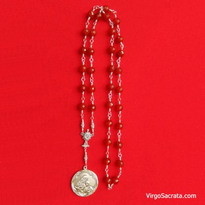 Blessed Sacrament Chaplet in Sterling Silver – Carnelian - Image 3