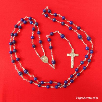 Lapis Lazuli Rosary in Sterling Silver - Image 2