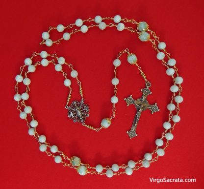 Green Moonstone Rosary of Our Lady of Lourdes in Bronze - Image 2