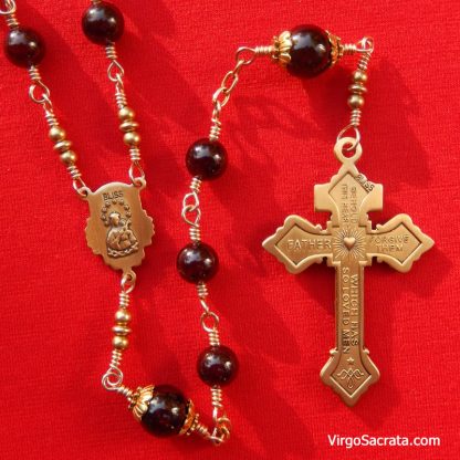 Wire-Wrapped Garnet Rosary With Pardon Crucifix - Image 3